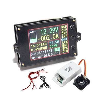 DC 500V 50A 100A 200A 300A 500A Wireless Voltage Meter Ammeter Solar Battery Char... (CURRENT: 100A)