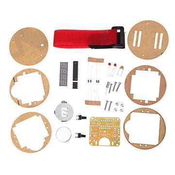 Digital Tube LED Digital Watch Electronic Clock DIY Kit Microcontroller MCU Watch With Transparent C