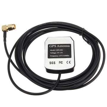 External GPS GLONASS Antenna Receiver Positioning Aerial Curved SMA Male Connector 3 Meters for Car
