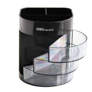 Deli 9147 Multifunctional Pen Holder Office Business Plastic Deli Pen Holder Creative Fashion Receiv