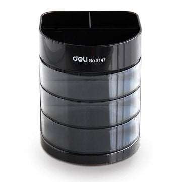 Deli 9147 Multifunctional Pen Holder Office Business Plastic Deli Pen Holder Creative Fashion Receiv