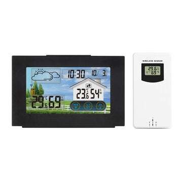FanJu Indoor Outdoor Touch Screen Wireless Weather Station Color Screen Hygrometer Thermometer Outdo