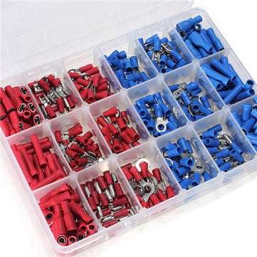 Excellway EC09 358Pcs Insulated Electrical Wire Terminals Crimp Connector Butt Spade Kit
