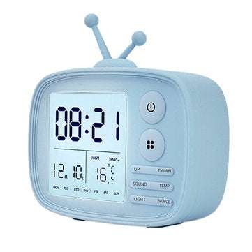 DC 5V Digital Alarm Clock Temperature Display Cartoon Bedside Student Backlight  (COLOR.: WHITE)