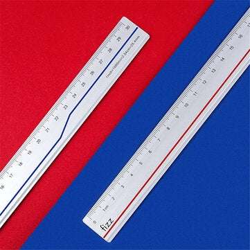 Fizz Frosted Metal Ruler Aluminum Alloy 30cm Scale Red/ Blue Random Color Ru... (COLOR: RANDOMCOLOR)