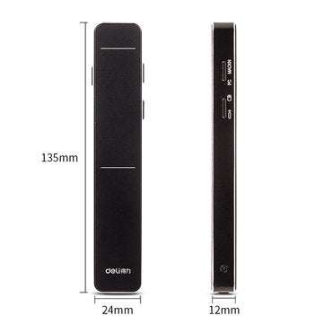Deli 50601 Rechargeable Wireless Presenter Laser Flip Pen Air Mouse PPT Laser Page Pen Clicker Prese