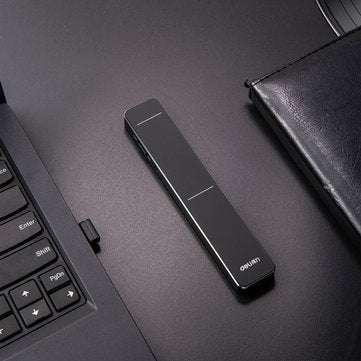 Deli 50601 Rechargeable Wireless Presenter Laser Flip Pen Air Mouse PPT Laser Page Pen Clicker Prese