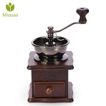 Manual Coffee Bean Grinder Retro Wooden Design Mill Maker Grinders Retro