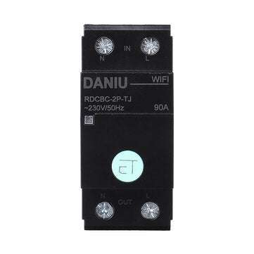 DANIU TUYA APP 2P 90A Smart WIFI Circuit Breaker Voltage Energy Power kWh Meter Time Timer Relay Swi