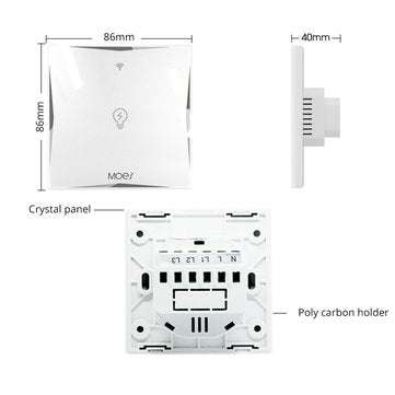 MoesHouse AC100-240V EU Type 1 Gang WiFi Smart Light Switch Work With Amazon Alexa Google Home