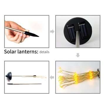 LUSTREON Solar Powered Warm White 90 LED Firework Starburst Landscape Lawn Light for Outdoor Garden