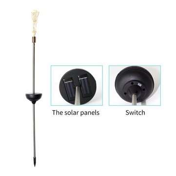 LUSTREON Solar Powered Warm White 90 LED Firework Starburst Landscape Lawn Light for Outdoor Garden