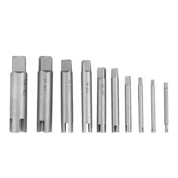 Drillpro 10Pcs Damaged Taps Remover Screw Tap Extractor Set Broken Taps Removal Kit
