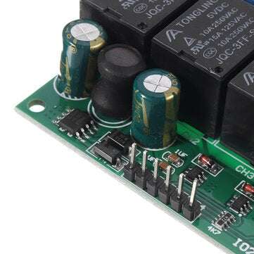IO25D04 4CH DC 6V-24V Flip-Flop Latch Relay Module Bistable Self-locking Electronic Switch Low Pulse