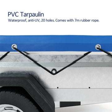 Heavy Duty Tarpaulin Waterproof Ground Tent Trailer Cover 257.5x134.5x5cm