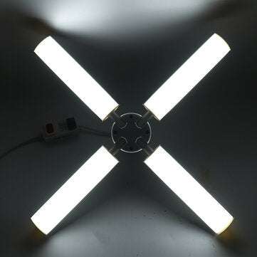 E27 Deformable LED Garage Light Bulb Foldable Ceiling Fixture Shop Workshop ... (LIGHT COLOR: WHITE)