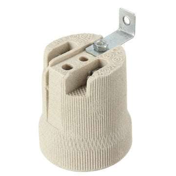 E27 Ceramic Lamp Holder Socket Fittings Screw Bulb Adapter Straight Elbow Shape (TYPE: .A)