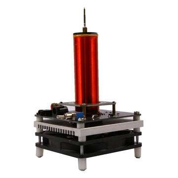 DIY Mini Tesla Coil Music 2A 3.5MM Audio Input Support Cellphone Play Music 24V Fan