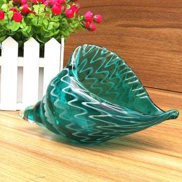 Hand Blown Glass Murano Art Seashell Conch Sculpture Ocean Figurines Home Room Decorations