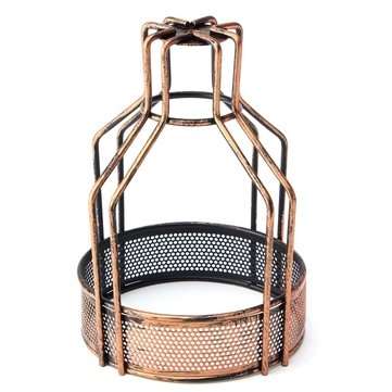 Iron Vintage Ceiling Light Fitting Lamp Bulb Net Bottom Shape Cage Bar Cafe L... (COLOR.: RUSTCOLOR)