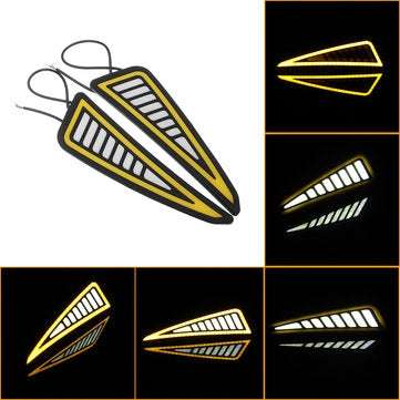 Dual Color COB Car Daytime Running Lights Turn Singal Lamp White Yellow (COLOR.: YELLOW)