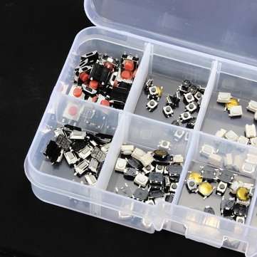 Excellway PB01 250Pcs 10 Types Tactile Push Button Touch Switch Remote Keys
