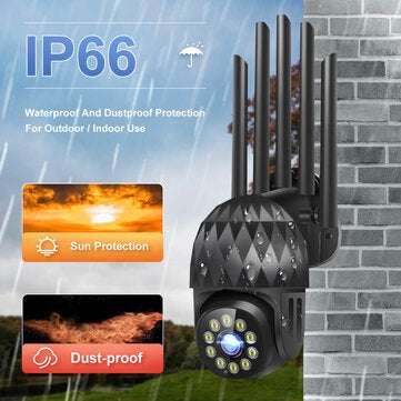 Guudgo 1080P 10 LED Outdoor PTZ IP Camera Two Way Audio Wifi Camera Auto Waterproof Night Vision CCT