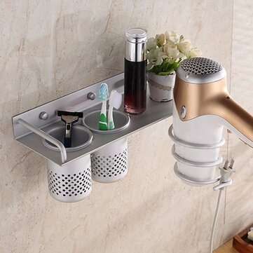 Hair Dryer Stand Storage Organizer Rack Holder Hanger Wall Mounted Bathroom Set for Home Bathroom St
