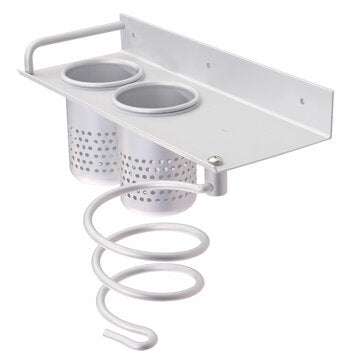 Hair Dryer Stand Storage Organizer Rack Holder Hanger Wall Mounted Bathroom Set for Home Bathroom St