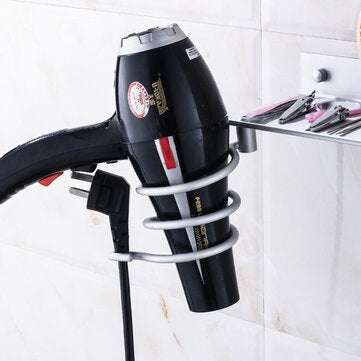 Hair Dryer Stand Storage Organizer Rack Holder Hanger Wall Mounted Bathroom Set for Home Bathroom St