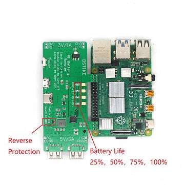 DSTIKE Pi Battery Monste Dual 18650 Battery Power Supply UPS 5V 3A Power Bank