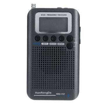 Full Bands Portable Digital AIR FM AM CB SW VHF Radio LCD Stereo Mini Receiver Sp... (COLOR.: BLACK)