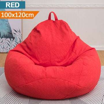 Extra Large Bean Bag Chair Lazy Sofa Cover Indoor Outdoor Game Seat BeanBag (COLOR1: RED)