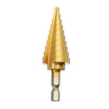 Doersupp 4-22mm Hex Shank Step Cone Drill Bit HSS Titanium Coated Hole Cutter