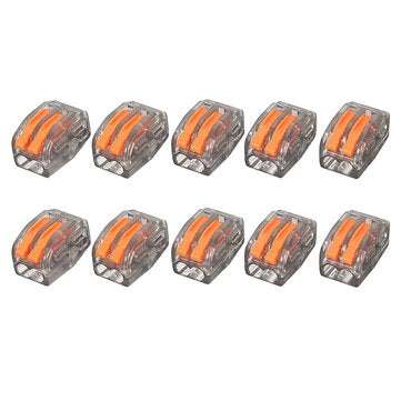Excellway ET15 20Pcs 2 Pin Spring Terminal Block Electric Cable Wire Connector