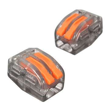 Excellway ET15 20Pcs 2 Pin Spring Terminal Block Electric Cable Wire Connector