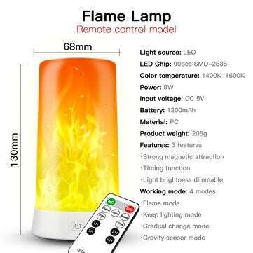 Flame Effect Light Decorative Table Lamp Night Light USB Charging Atmosphere Light for... (TYPE: #1)
