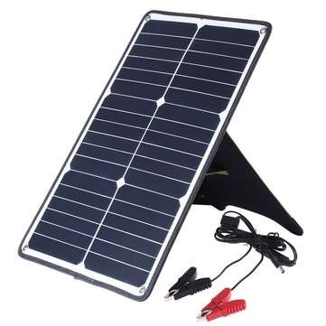 HAWEEL 20W Waterproof Solar Charging Panel Solar Panel with Tiger Clip Support Fast Charging Connect
