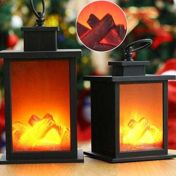 LED Fireplace Lantern Flameless Light Fire Effect Vintage Battery Power Lamp HOT (TYPE: A)