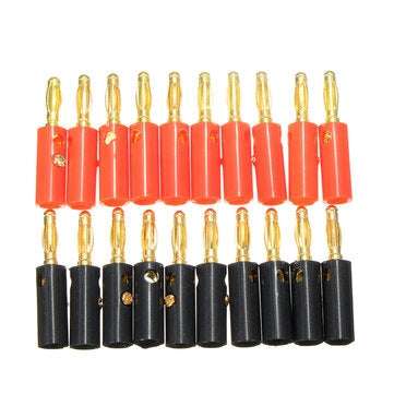 Excellway BC02 20pcs 4mm Metal Wire Cable Banana Plug Connector Adapter For Audio Speaker
