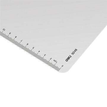 Deli 9248 A4 Clipboard PP Plastic White Writing Clip Board Mat with Scale Side Ruler for Home Office