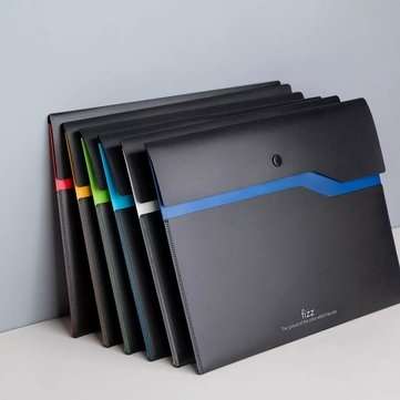 Fizz 6 Pcs/set 6 Colors Double Layer Document Bags File Folder Waterproof A4 File Document Holder Bu
