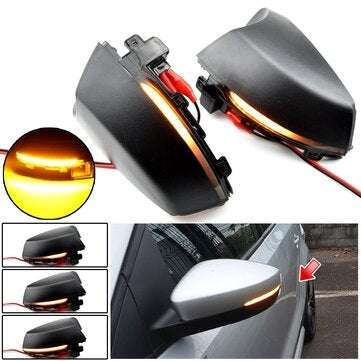For Volkswagen VW MK5 6R 6C 2009 - 2016 2017 LED Dynamic Turn Signal Light Flasher Flowing Water Bli