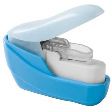 KW-triO 5399 Mini Handheld Staple free Stapler Student Stapler Small Nailless Labo... (COLOR.: BLUE)