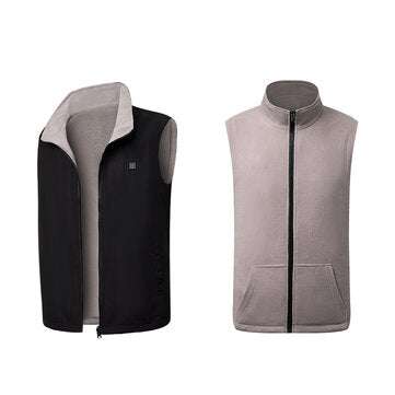 Electric USB Winter Heated Vest Men Women Heating Jacket Winter Body ... (SIZE: 2XL | COLOR.: BLACK)