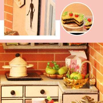 DIY Mini Dollhouse Wooden Princess House Toy Assemble Miniature Wooden Doll Cottage Model Christmas
