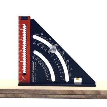 DOCTORWOOD 6 Inch Extendable Multifunctional Folding Triangle Ruler Carpenter Square with Base Preci