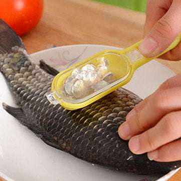 Food-grade ABS Fish Scaler Fish Scale Remover Skin Scales Innovative Lid Design Seafood Tools Kitche