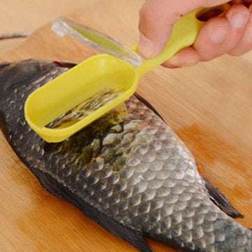 Food-grade ABS Fish Scaler Fish Scale Remover Skin Scales Innovative Lid Design Seafood Tools Kitche