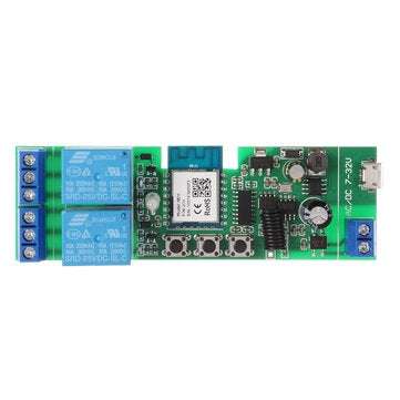 EACHEN Tuya 433RF WiFi 2-way Relay Module Momentary/Self-lock/Interlock Switch Module with Remote Co
